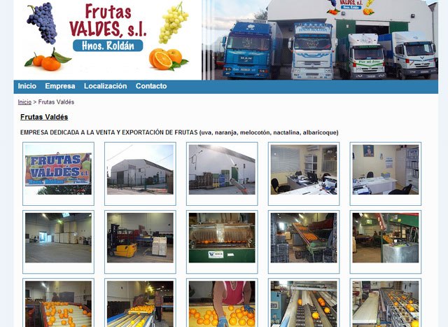Frutas Valdés ya dispone de página web, creada con Superweb